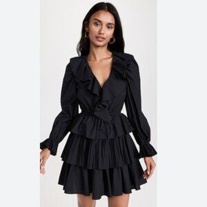 Ulla Johnson Lola Tiered Ruffle Mini Dress Black Size 4